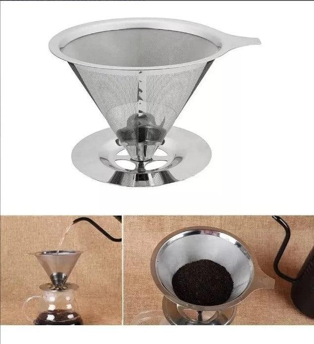 Filtro Coador de Café Inox com Base Sem Uso de Papel - Perspicaza