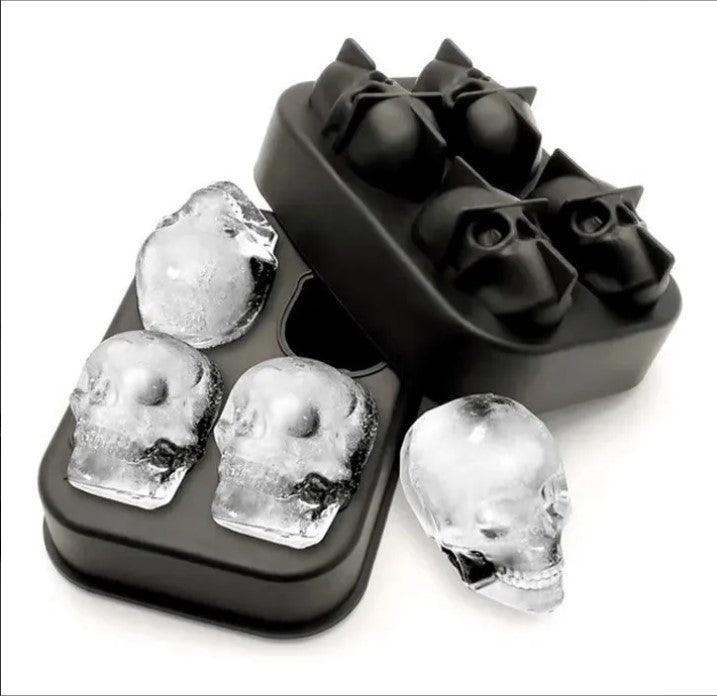 Forma de Gelo de Silicone Caveira Skull 3D - Perspicaza